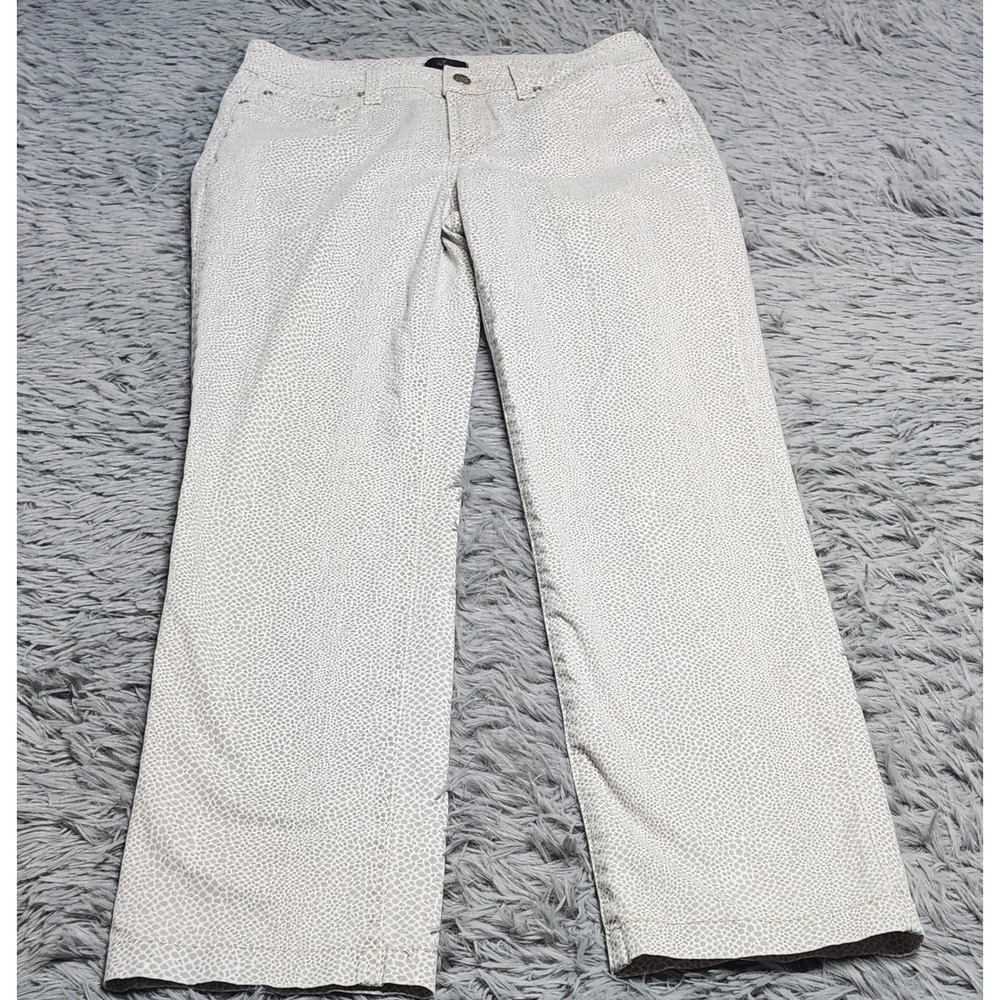 NYDJ Jeans Womens Size 2 Leopard Snake Print Stretch‎ Lift Tuck Cropped Straight